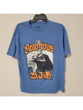 The Notorious B.I.G. T-Shirt Mens M Blue Biggie Smalls King of Brooklyn Hip Hop